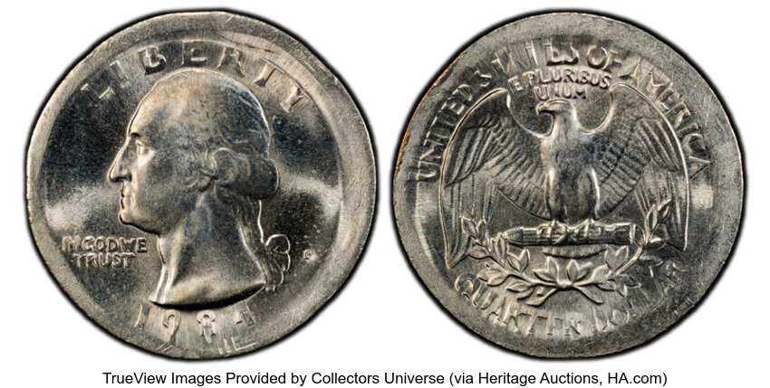 image for: 1984-P 25C Washington Quarter -- Broadstruck -- MS65 PCGS....