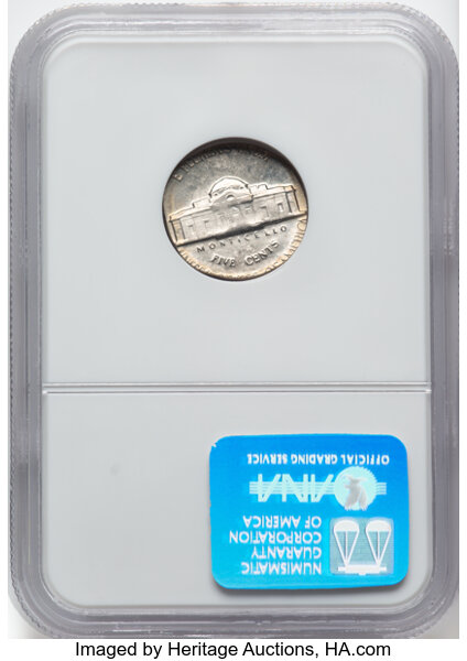 image for: 1969-S 5C Jefferson Nickel -- Struck on a Dime Planchet -- MS63 NGC. 2.2 grams....