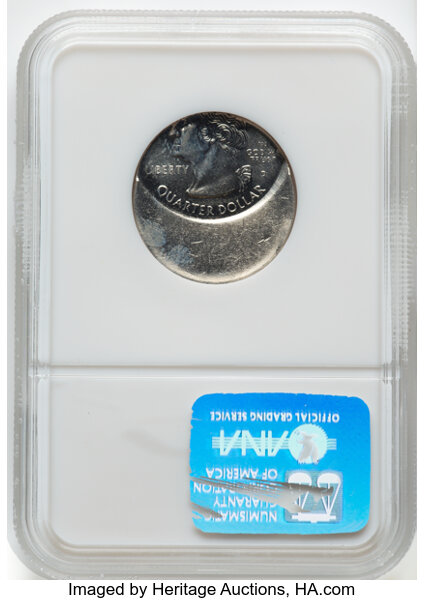 image for: (1999)-P 25C Delaware Statehood Quarter -- Struck 40% Off Center -- MS65 NGC....