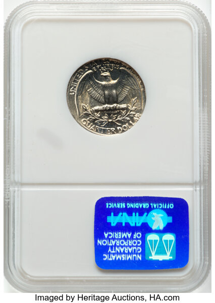 image for: 1978 25C Washington Quarter -- Struck on a Jefferson Nickel Planchet -- MS65 NGC. ...