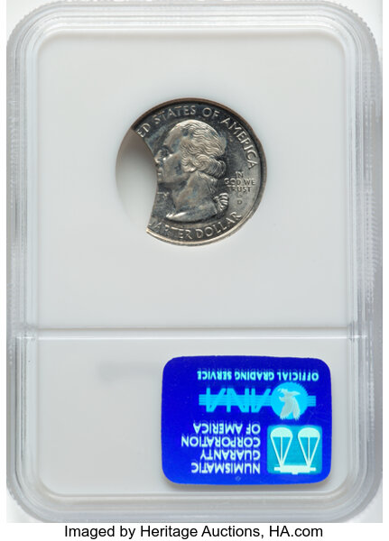 image for: 1999-D 25C Pennsylvania Statehood Quarter -- 30% Curved Clip at 9:00 -- MS64 NGC....