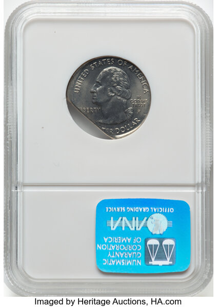 image for: 1999-P 25C Connecticut Statehood Quarter -- Off Center with Straight Clip -- MS64 NGC....