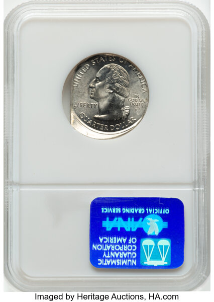 image for: 2000-P 25C Maryland -- Struck Off Center on a Planchet with a Straight Clip -- MS65 NGC....
