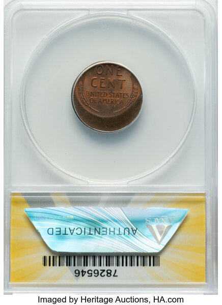 image for: 1946-S 1C Lincoln Cent -- Struck 25% Off-Center at K-6:00 -- AU58 ANACS....