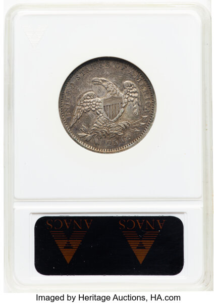 image for: 1834 25C B-3, R.3, XF45 ANACS. Housed in a small-sized holder....