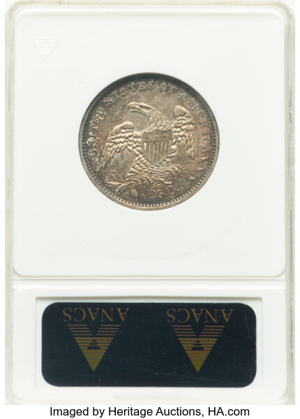image for: 1835 25C B-2, R.2, XF45 ANACS. Housed in a small-sized holder. Mintage 1,952,000....