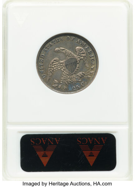 image for: 1835 25C B-5, R.2, XF40 ANACS. Housed in a small-sized holder.  Mintage 1,952,000....