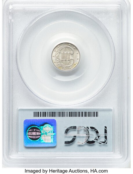 image for: 1853 3cS PCGS MS62