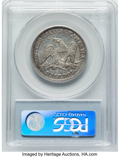 image for: 1849 50C Repunched Date, WB-102, FS-301, Die Pair 6, R.5, XF45 PCGS. Formerly FS-004.5. PCGS Population: 30 in 45, 159 fine...