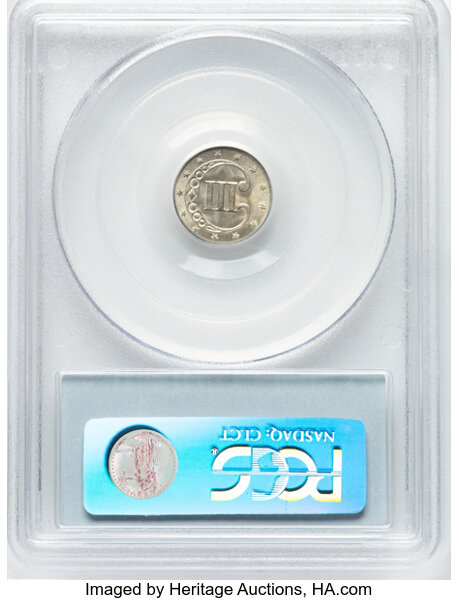 image for: 1852 3cS PCGS MS65 CAC