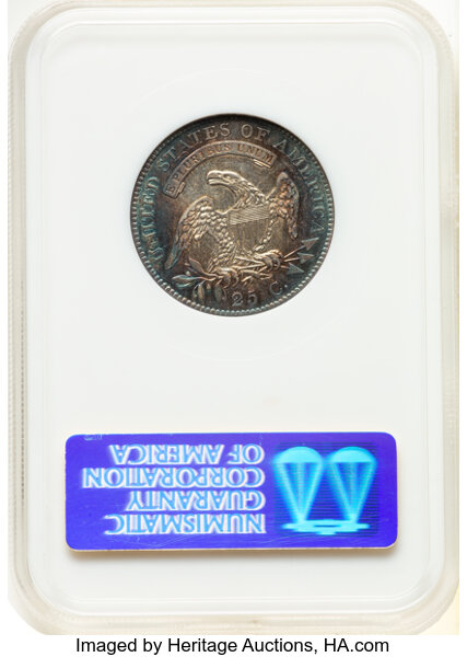 image for: 1819 25C Large 9, B-2, R.3, XF45 NGC. Housed in a Generation 5 fatty holder. CDN: $1,400 Whsle. Bid for NGC/PCGS XF45. Mint...