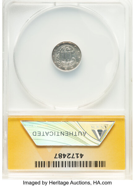 image for: 1868 3cS ANACS Deta AU55