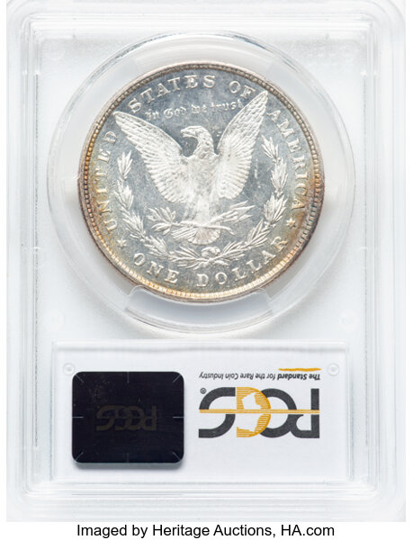 image for: 1878 8TF $1 Crazy Lips, VAM-23, MS62 Deep Mirror Prooflike PCGS. A Top 100 Variety. PCGS Population: 10 in 62, 35 finer (11...