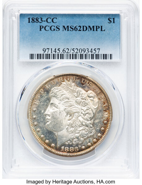 1883-CC $1 MS62 Deep Mirror Prooflike PCGS. CDN: $350 Whsle. Bid for NGC/PCGS MS62. ...