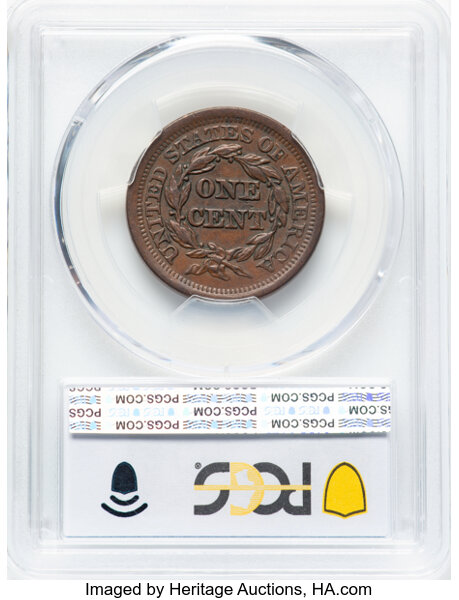 image for: 1852 1C N-10, R.2, AU55 PCGS.  CDN: $120 Whsle. Bid for NGC/PCGS AU55. Mintage 5,063,094....