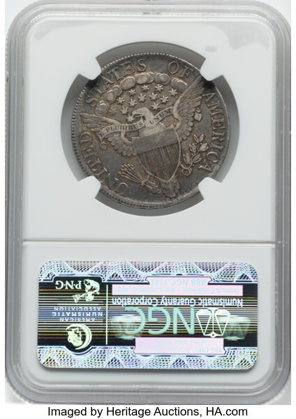 image for: 1806 50C Pointed 6, No Stem, O-109a, T-15, R.3, VF35 NGC. NGC Census: (7/12)....