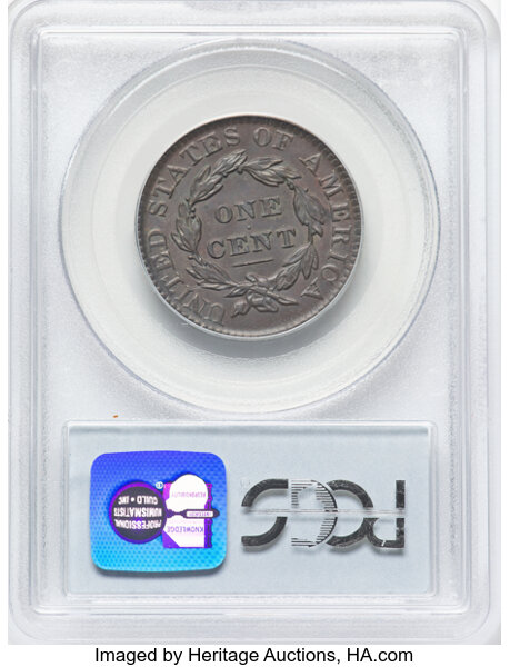image for: 1830 1C Large Letters, N-8, R.1, AU53 PCGS. PCGS Population: 17 in 53, 82 finer (10/25). CDN: $350 Whsle. Bid for NGC/PCGS ...