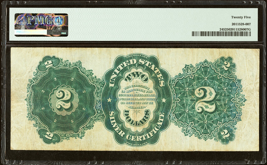 image for: Fr. 245 $2 1891 Silver Certificate PMG Very Fine 25....