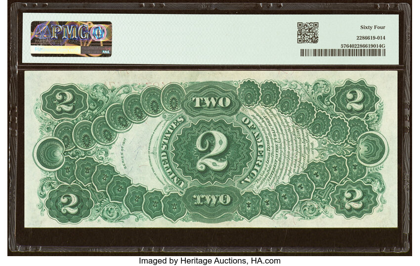 image for: Fr. 57 $2 1917 Legal Tender PMG Choice Uncirculated 64....
