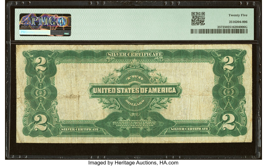 image for: Fr. 257 $2 1899 Silver Certificate PMG Very Fine 25....