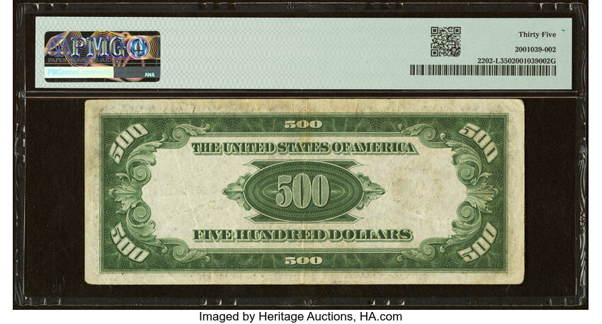 image for: Fr. 2202-L $500 1934A Federal Reserve Note. PMG Choice Very Fine 35....