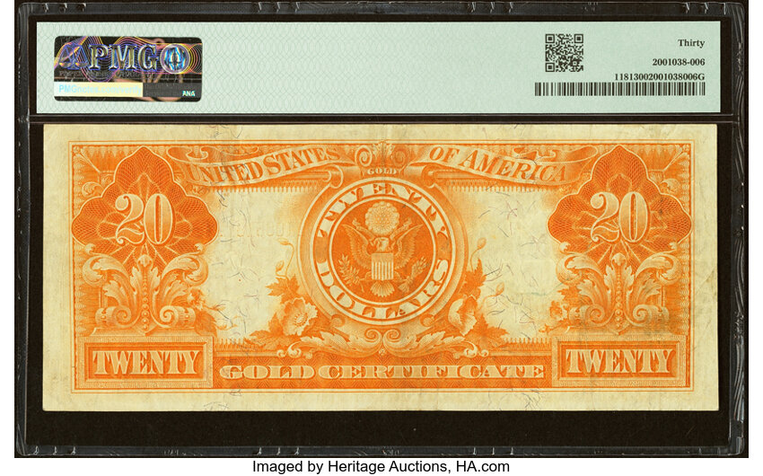 image for: Fr. 1181 $20 1906 Gold Certificate PMG Very Fine 30....