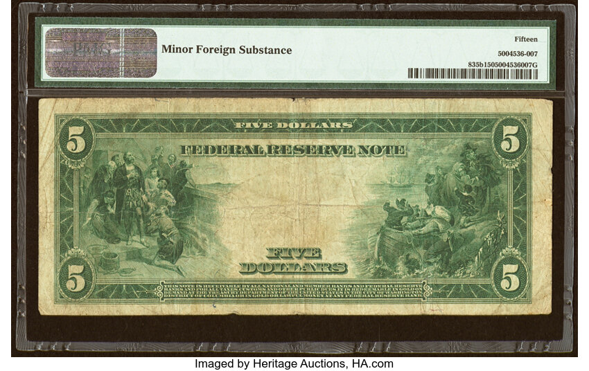 image for: Fr. 835b $5 1914 Red Seal Federal Reserve Note PMG Choice Fine 15....