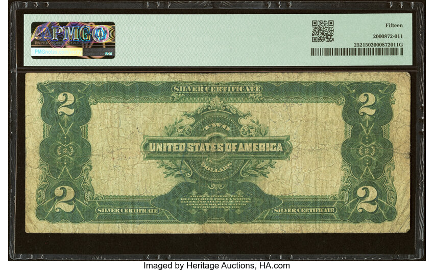 image for: Fr. 252 $2 1899 Silver Certificate PMG Choice Fine 15....
