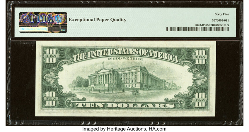 image for: Fr. 2023-B* $10 1977 Federal Reserve Star Note. PMG Gem Uncirculated 65 EPQ....