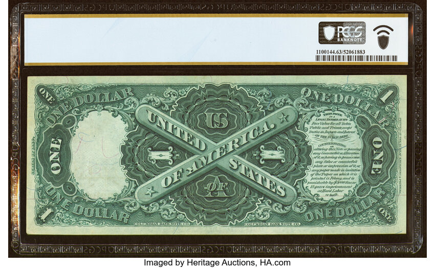 image for: Fr. 30 $1 1880 Legal Tender PCGS Banknote Choice Unc 63....