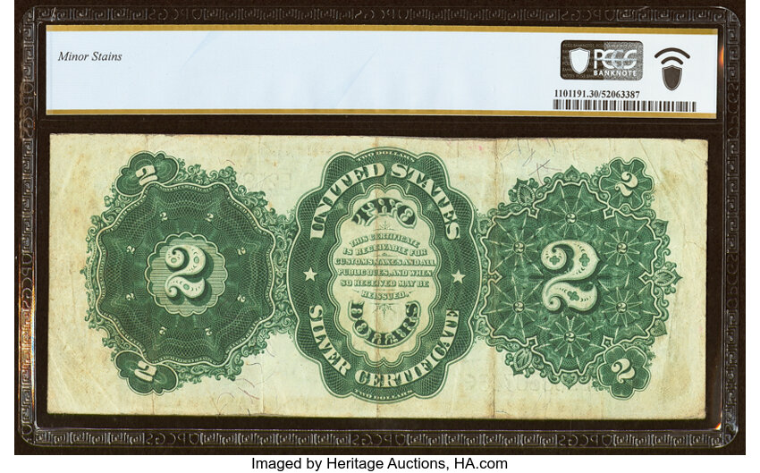 image for: Fr. 246 $2 1891 Silver Certificate PCGS Banknote Very Fine 30....