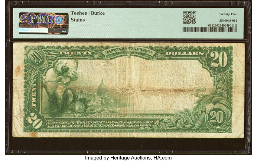 image for: Lake Charles, LA - $20 1902 Plain Back Fr. 658 The Calcasieu National Bank of Southwest Louisiana Ch. # 10836 PMG Very Fine 25...