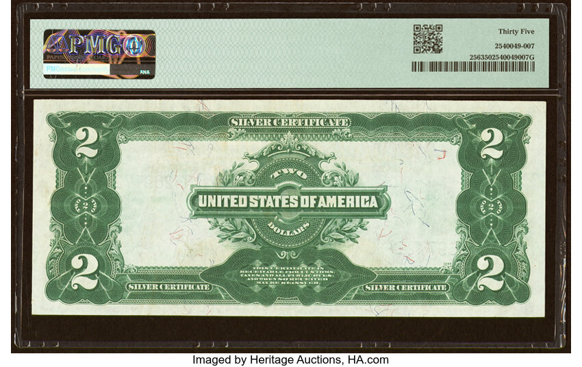 image for: Fr. 256 $2 1899 Silver Certificate PMG Choice Very Fine 35....