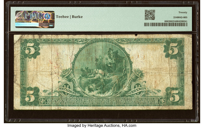 image for: Mount Vernon, IL - $5 1902 Plain Back Fr. 606 The Ham National Bank Ch. # (M)5057 PMG Very Fine 20....