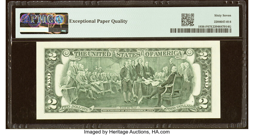 image for: Fancy Radar Serial Number 29999992 Fr. 1936-F $2 1995 Federal Reserve Note. PMG Superb Gem Unc 67 EPQ....