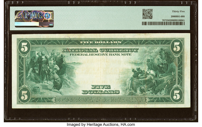image for: Fr. 787 $5 1918 Federal Reserve Bank Note PMG Choice Very Fine 35....