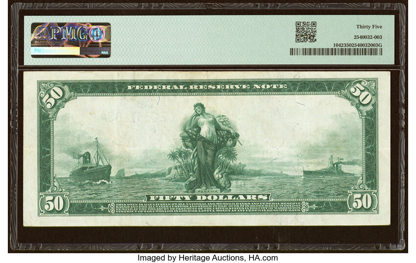 image for: Fr. 1042 $50 1914 Federal Reserve Note PMG Choice Very Fine 35....