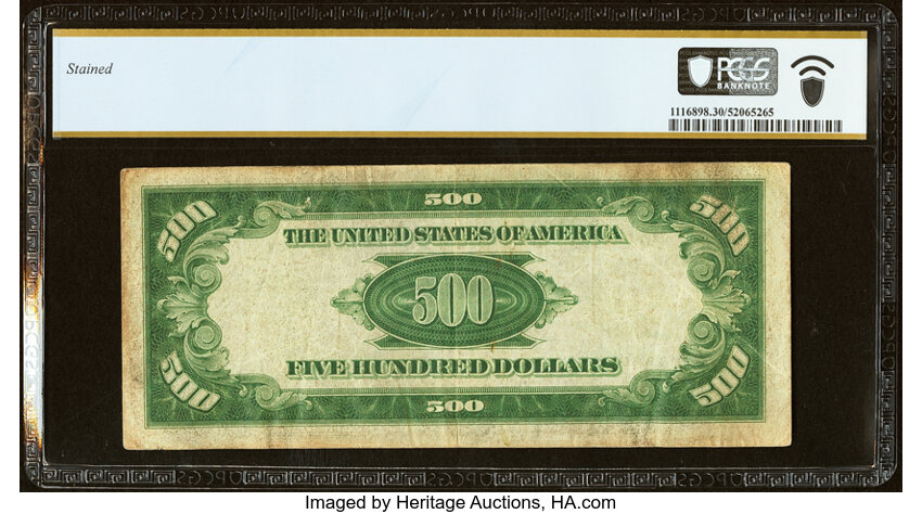 image for: Fr. 2201-G $500 1934 Federal Reserve Note. PCGS Banknote Very Fine 30....