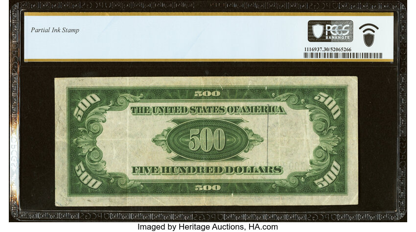 image for: Fr. 2202-B $500 1934A Federal Reserve Note. PCGS Banknote Very Fine 30....