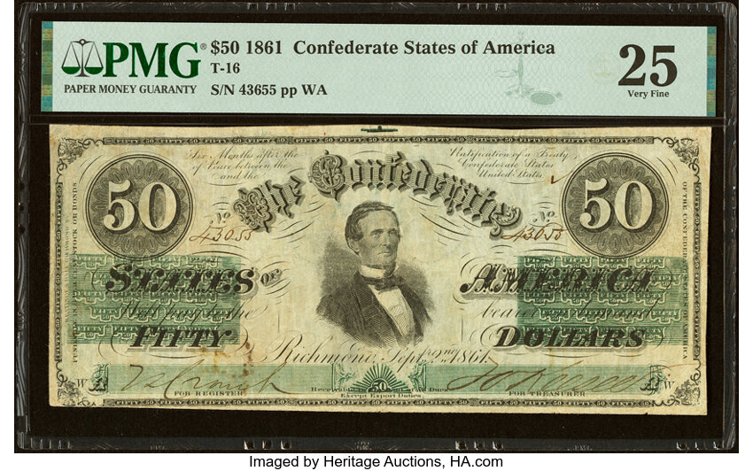 image for: T16 $50 1861 PF-1 Cr. 80 PMG Very Fine 25....