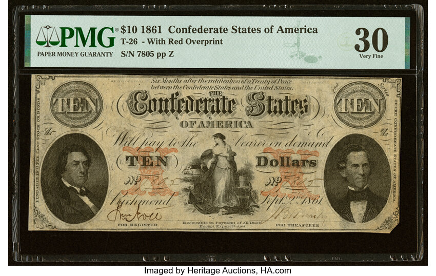 image for: T26 $10 1861 PF-21 Cr. 191 PMG Very Fine 30....