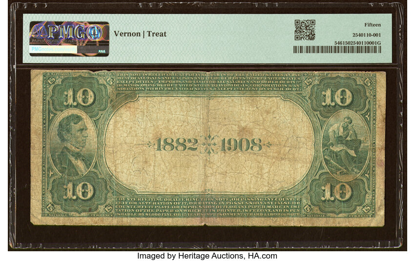 image for: Chickasha, OK - $10 1882 Date Back Fr. 546 The First National Bank Ch. # (W)5431 PMG Choice Fine 15....
