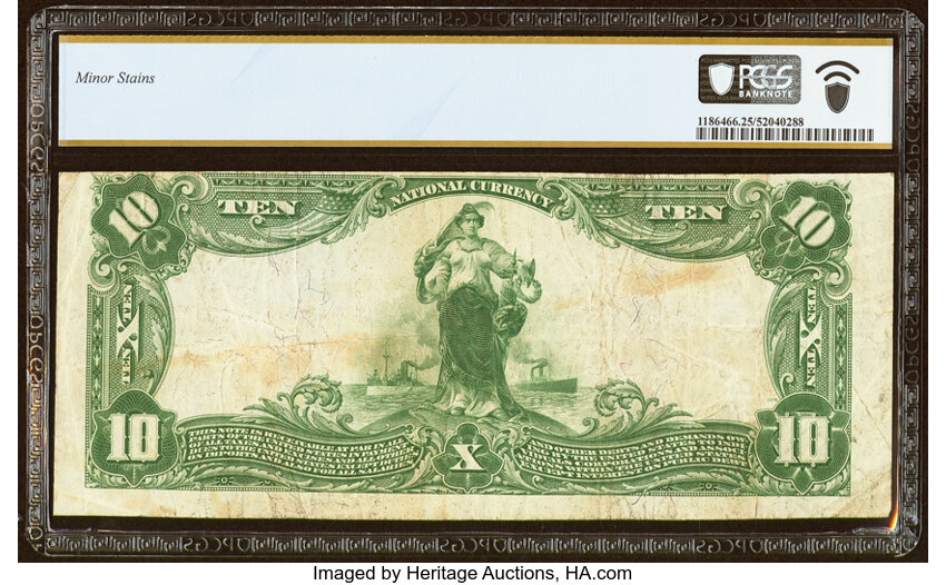 image for: Fort Worth, TX - $10 1902 Plain Back Fr. 635 The Texas National Bank Ch. # 12371 PCGS Banknote Very Fine 25....