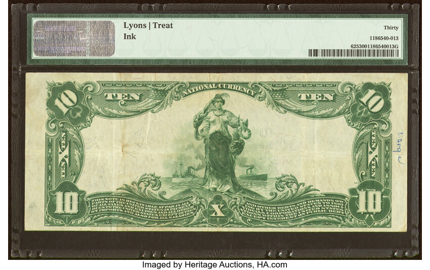 image for: West Minneapolis, MN - $10 1902 Plain Back Fr. 625 The First National Bank Ch. # 7958 PMG Very Fine 30....