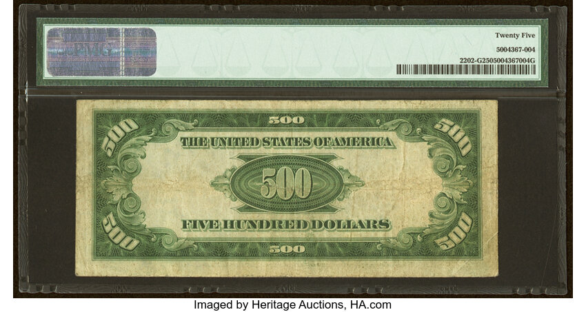 image for: Fr. 2202-G $500 1934A Federal Reserve Note. PMG Very Fine 25....