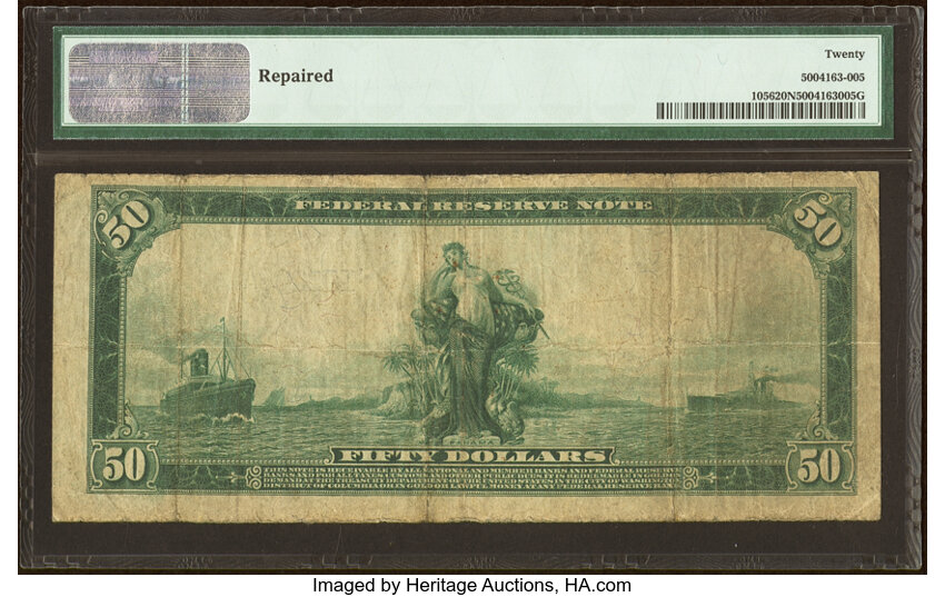 image for: Fr. 1056 $50 1914 Federal Reserve Note PMG Very Fine 20 Net....