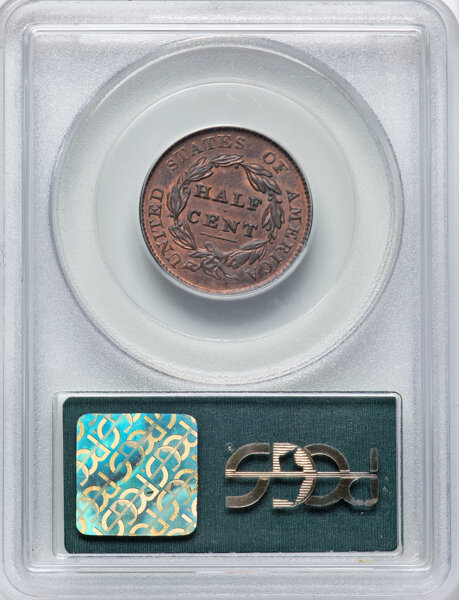 thumbnail for: 1828 13 Stars, C-3 1/2c PCGS MS63 RB