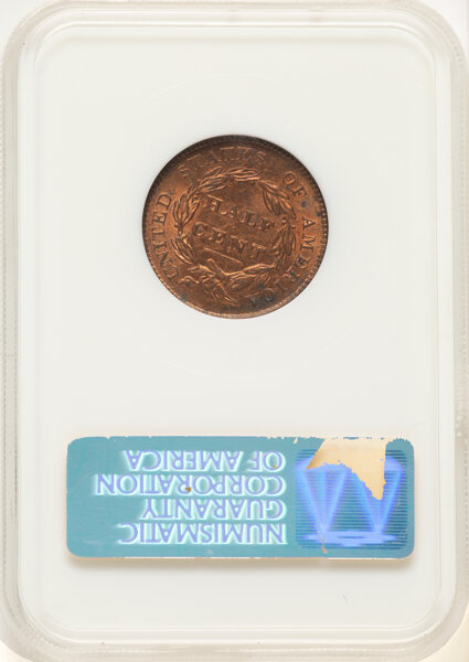 thumbnail for: 1828 13 Stars, C-3 1/2c NGC MS64 RB