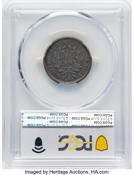 image for: 1808 1/2 C Normal Date, C-3, B-3, R.1, VG10 PCGS.  Mintage 400,000....