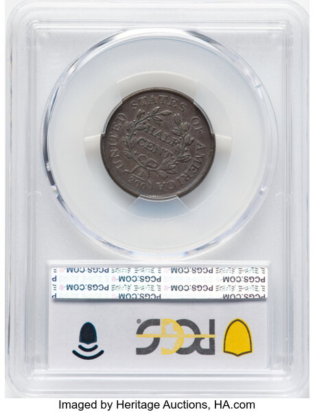 image for: 1805 1/2 C No Stems, Small 5, C-1, B-1, R.1, VF30 PCGS. Mintage 814,464....